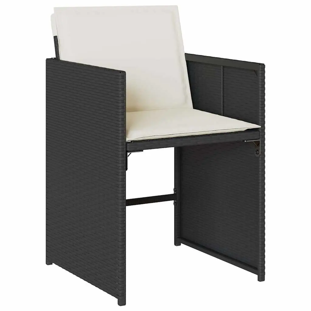 Garden Dining Set 11 Piece Outdoor Furniture Black PE Rattan Chairs Table