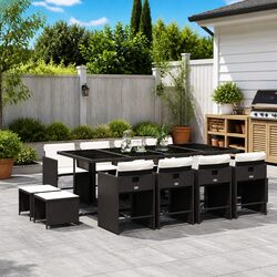 Value-Driven 13-Piece Outdoor Dining Set in Black Rattan