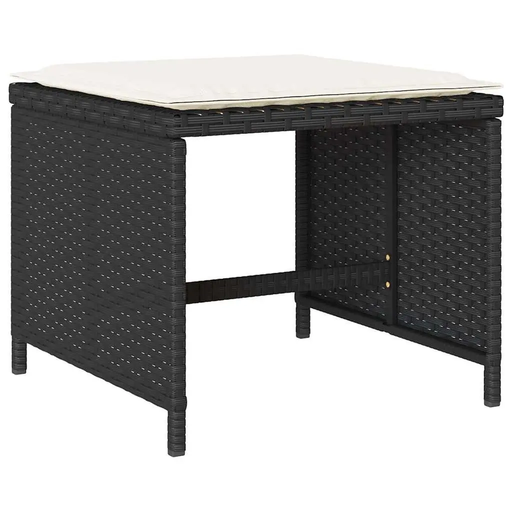 Outdoor Dining Set 15 Piece Garden Furniture Black PE Rattan Chairs Table