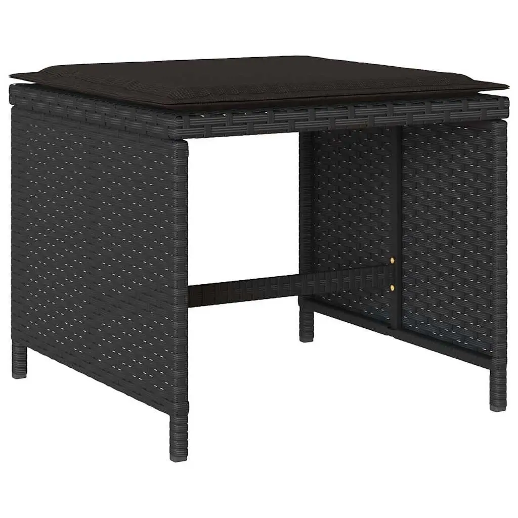 Outdoor Dining Set 15 Piece Al Fresco Dining Black PE Rattan Garden Furniture with Cushions
