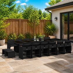 Comfortable and Valuable Garden Dining Set: 17 Pieces