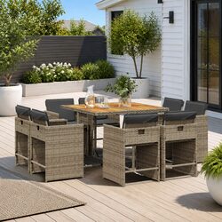 Reliable and Comfortable 9 Piece Garden Dining Set