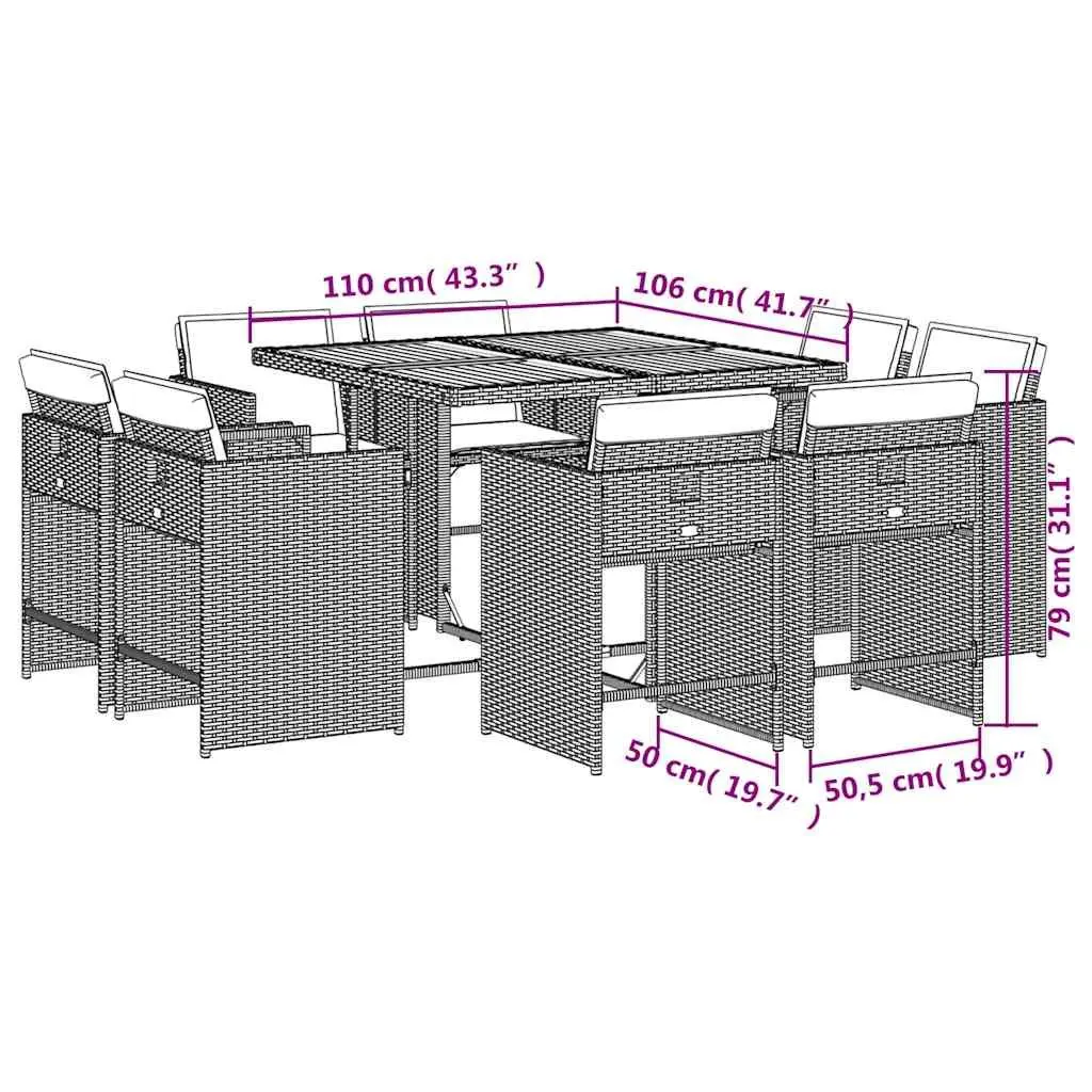 9 Piece Garden Dining Set