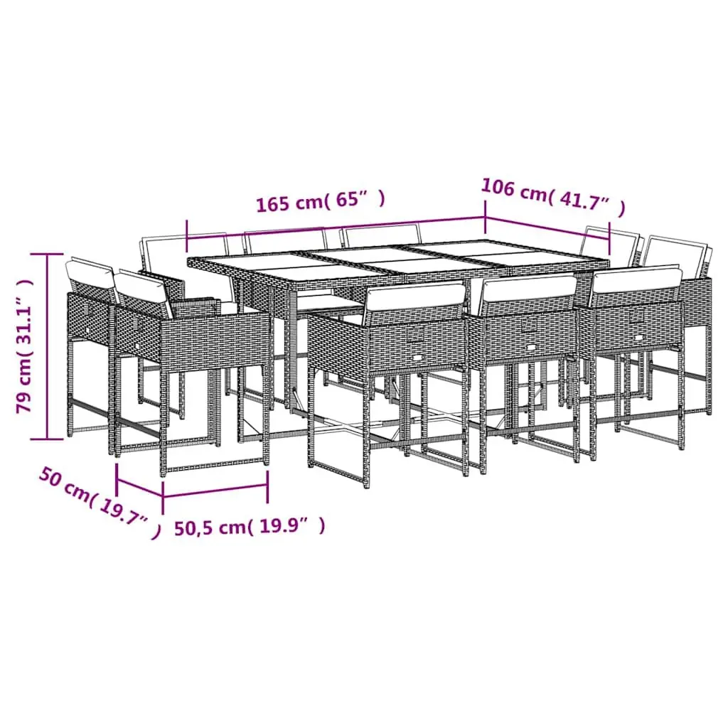 11 Piece Garden Dining Set