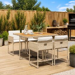 Comfortable and Stylish 5 Piece Rattan Dining Set