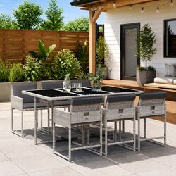 Comfortable 7 Piece Outdoor Dining Set with Cushions