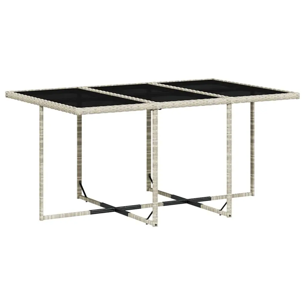 Outdoor Dining Set Grey PE Rattan Chairs Table with Cushions 7 Piece Garden Patio