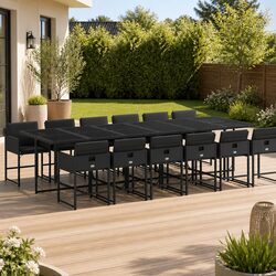 Comfortable Outdoor Dining Set - 13 Pieces in Black
