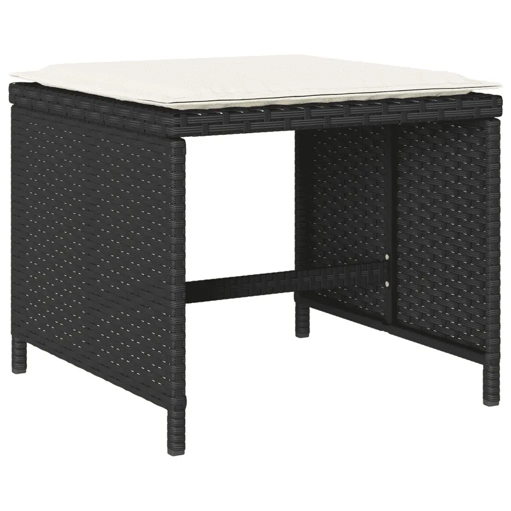 9 Piece Outdoor Dining Set Garden Furniture Table Chairs Cushions Black Poly