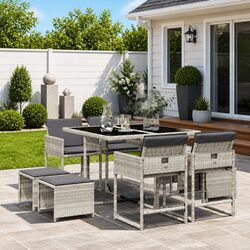 Comfortable 9-Piece Garden Dining Set with Great Value
