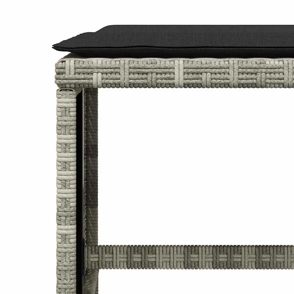 Outdoor Furniture Set 9 Piece Grey Rattan Dining Chairs Table for Garden Patio