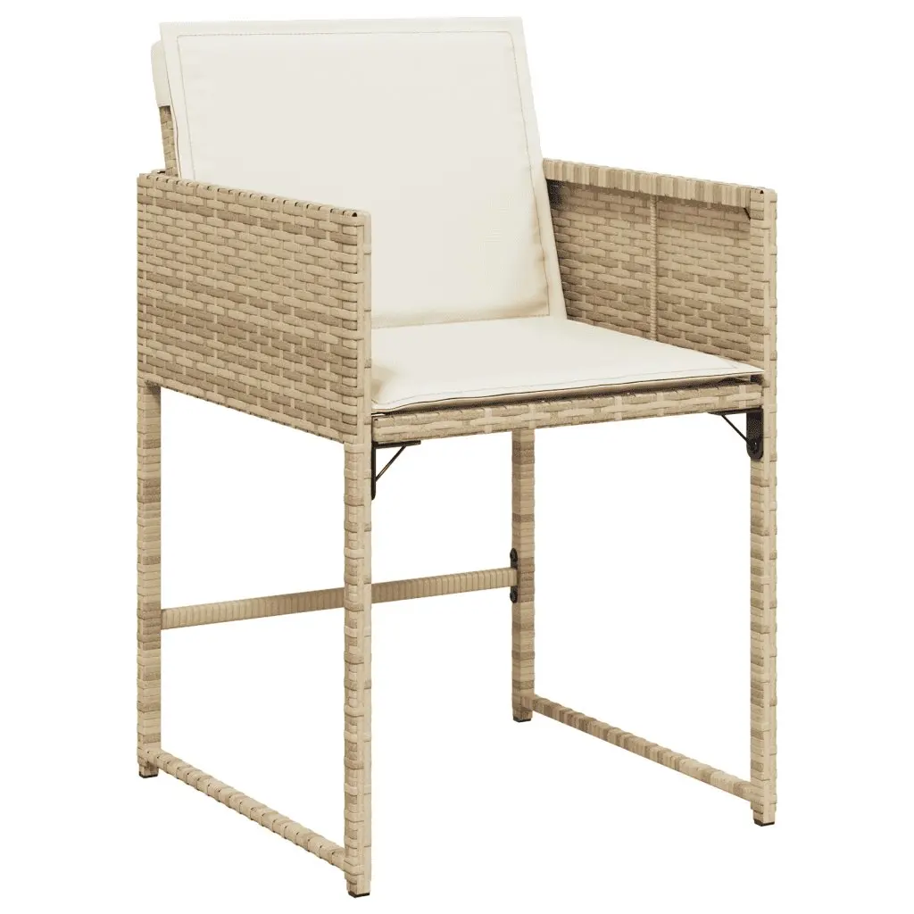 Garden Dining Set 9 Piece Outdoor Furniture Cushions Beige Rattan Patio