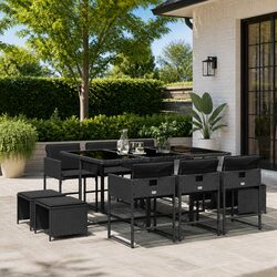 Reliable Outdoor Dining Set: 11 Pieces for Comfort