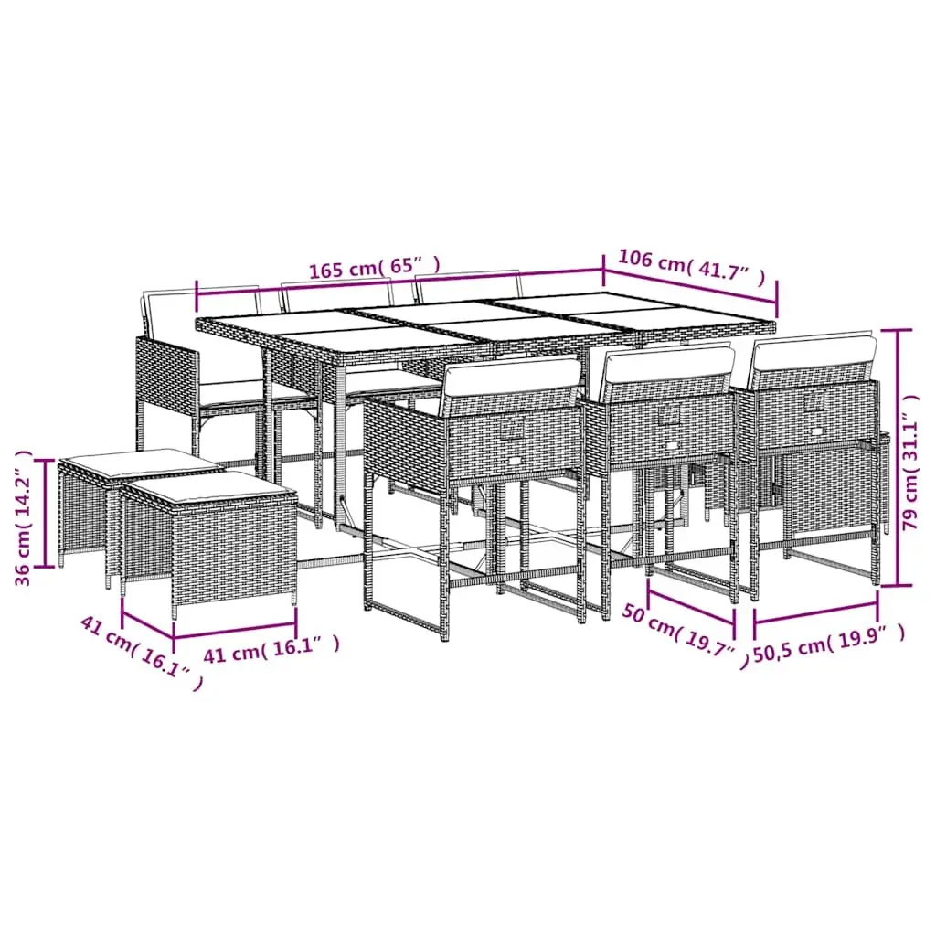 11-Piece Garden Dining Set