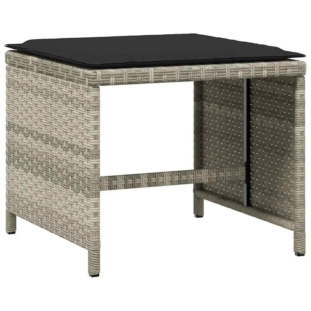 Outdoor Furniture Set 13 Piece Grey Poly Rattan Dining with Cushions for Patio Garden Al Fresco Relaxation