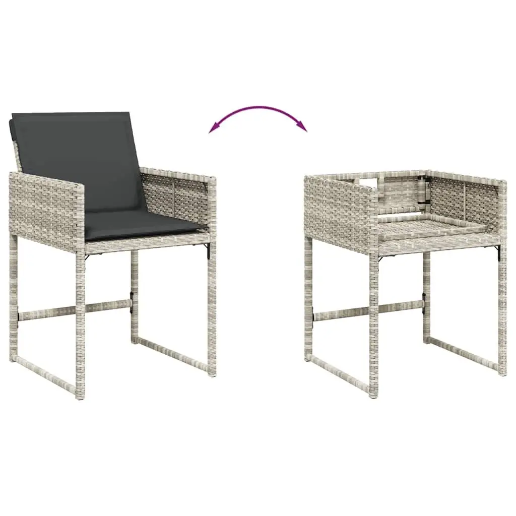 Outdoor Furniture Set 13 Piece Grey Poly Rattan Dining with Cushions for Patio Garden Al Fresco Relaxation