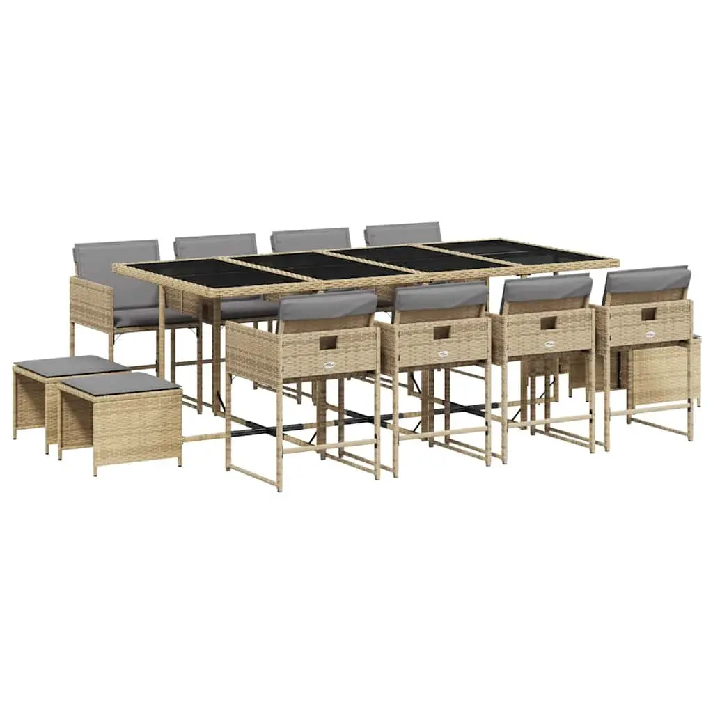 Garden Dining Set 13 Piece Outdoor Furniture Al Fresco Dining Beige