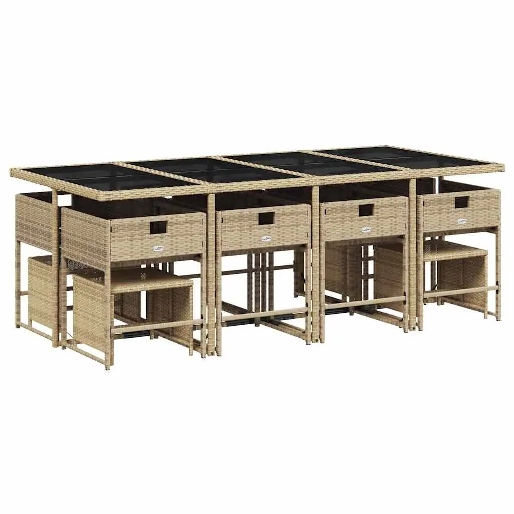 Garden Dining Set 13 Piece Outdoor Furniture Al Fresco Dining Beige