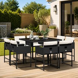 Comfortable 9 Piece Patio Dining Set with Cushions