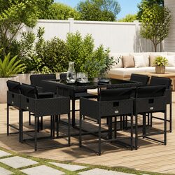 Comfortable 9-Piece Outdoor Dining Set for Your Enjoyment