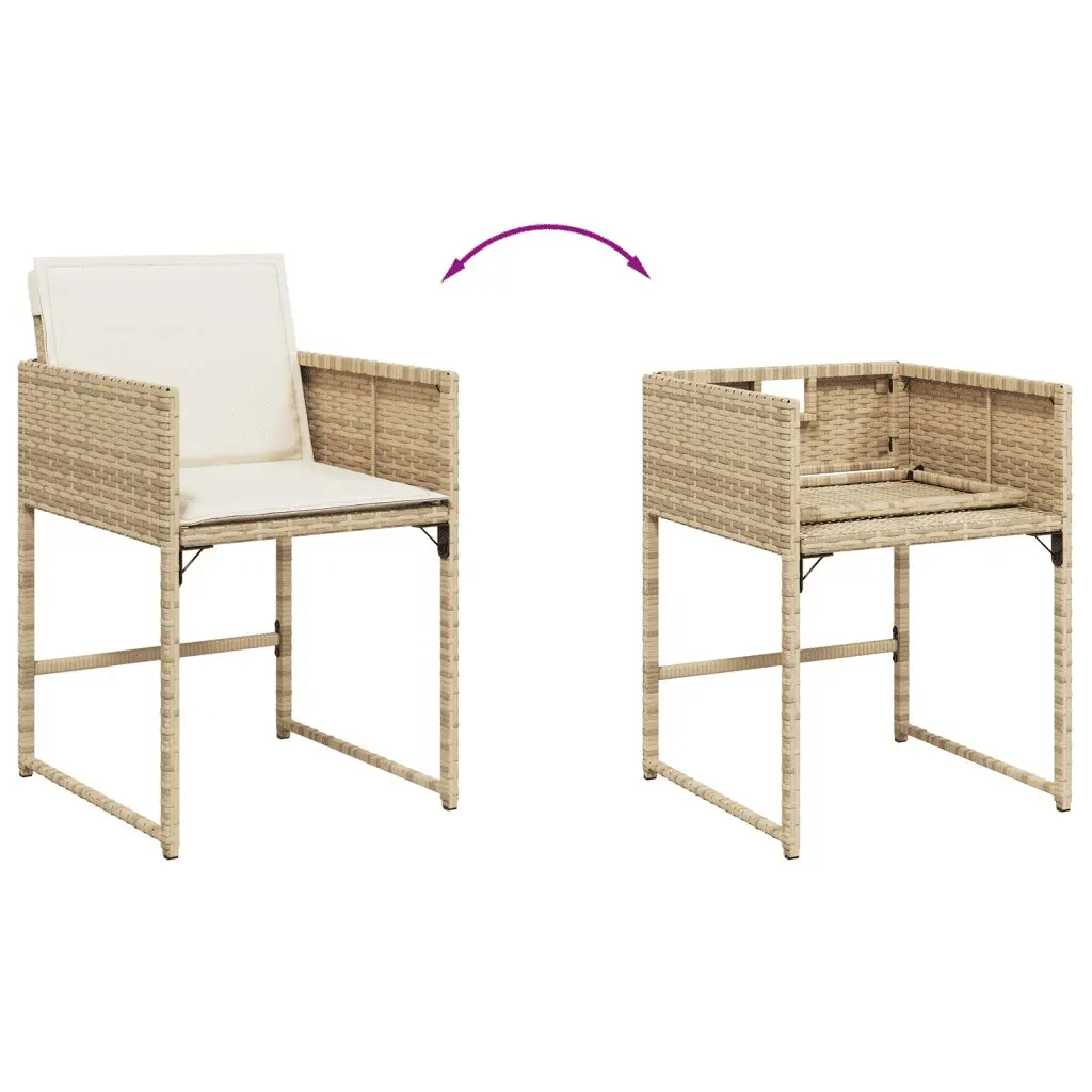 Outdoor Furniture Set Beige Poly Rattan 11 Piece Dining Table Chairs Garden Patio