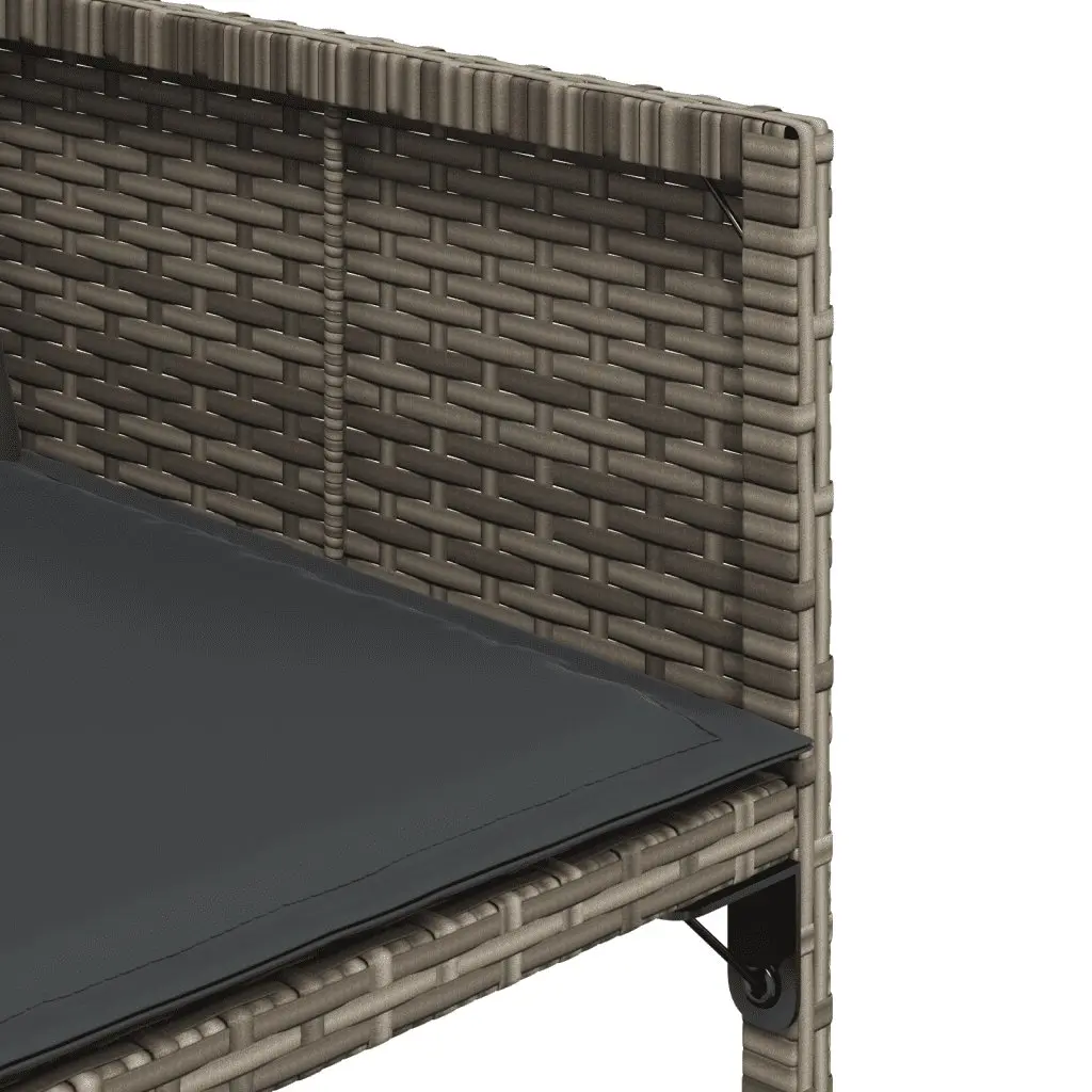 Outdoor Dining Set 13 Piece Grey Poly Rattan Garden Furniture with Cushions