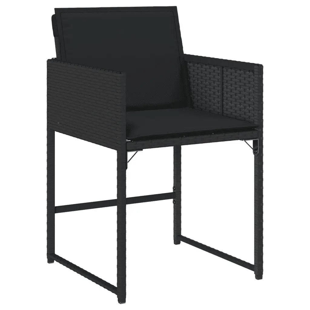 Garden Dining Set 15 Piece Outdoor Furniture Table Chairs with Cushions Black