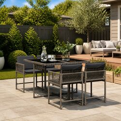 Comfortable Grey Outdoor Dining Set with Durable Features