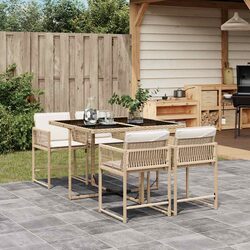 Versatile Beige 5-Piece Dining Set for Outdoors