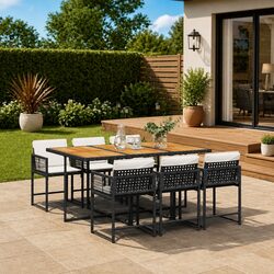Reliable 7 Piece Garden Dining Set with Comfort and Style