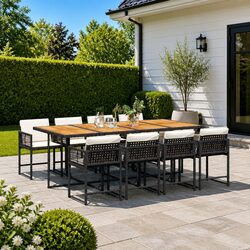 Reliable 9 Piece Black Dining Set for Your Outdoor Space