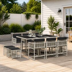 Comfortable 11-Piece Garden Dining Set for Outdoor Enjoyment
