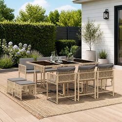 Comfortable and Practical 11 Piece Garden Dining Set