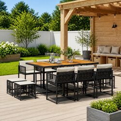 Comfortable 11-Piece Garden Dining Set at Great Value