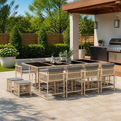 Comfortable 13-Piece Outdoor Dining Set with Chic Design