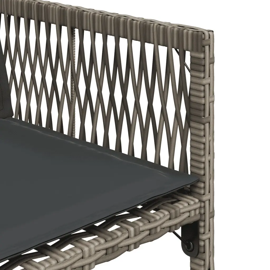 Garden Dining Set 17 Piece Outdoor Furniture Grey Poly Rattan Table Chairs