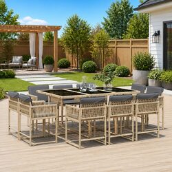 Comfortable 11 Piece Garden Dining Set for Your Patio