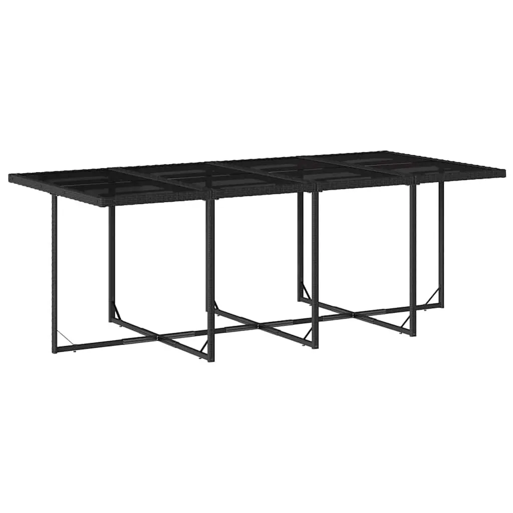 13 Piece Outdoor Garden Dining Set with Cushions Black PE Rattan Patio Furniture