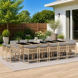 Comfortable and Practical 15 Piece Garden Dining Set