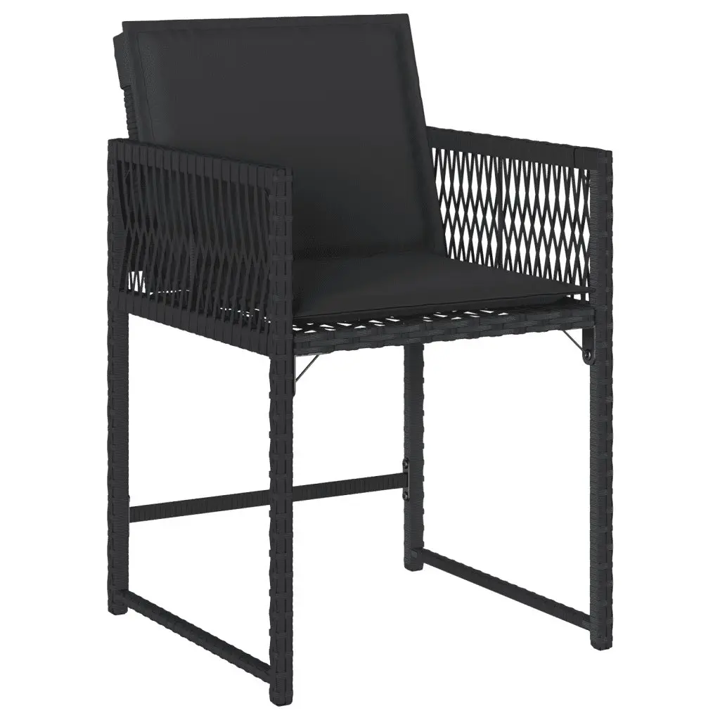 17 Piece Black Dining Set with Cushions