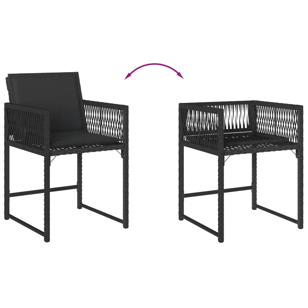 17 Piece Black Dining Set with Cushions