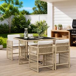Warm and Practical 5 Piece Garden Dining Set