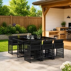 Comfort and Value with Our 7 Piece Black Dining Set