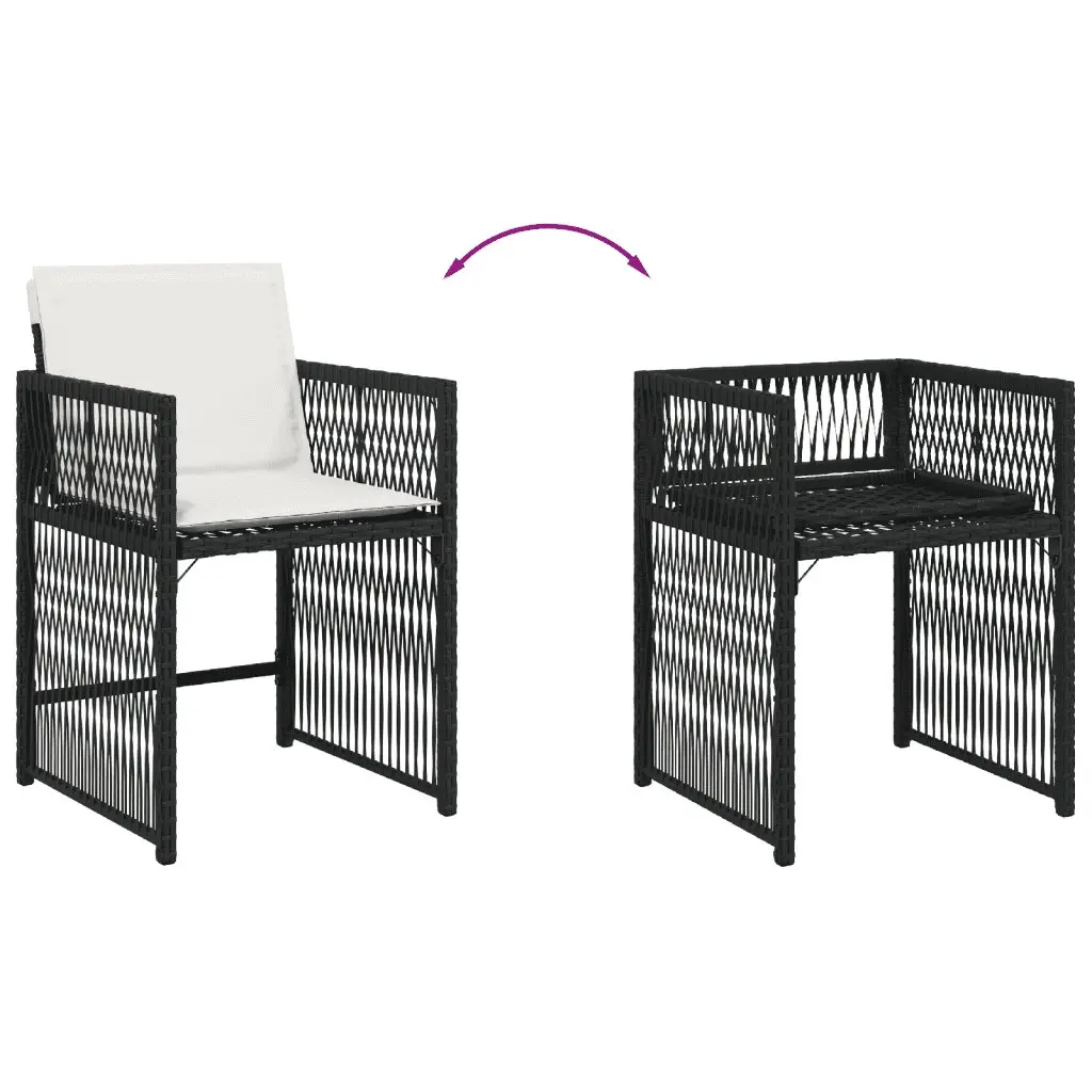 7 Piece Garden Dining Set Outdoor Furniture Patio Table with Cushions Black