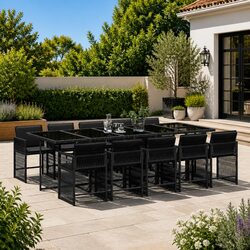 Reliable and Stylish 11 Piece Black Dining Set