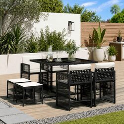 Comfortable and Stylish 9 Piece Garden Dining Set