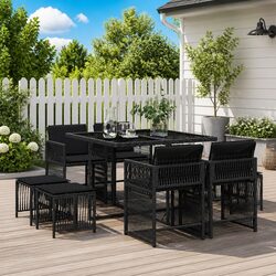 Reliable 9 Piece Garden Dining Set with Comfort and Style