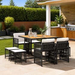 Warm and Reliable 9 Piece Garden Dining Set
