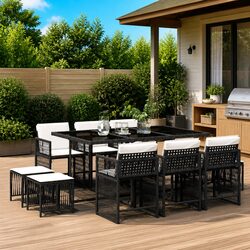 Reliable 11-Piece Outdoor Dining Set with Comfort and Style