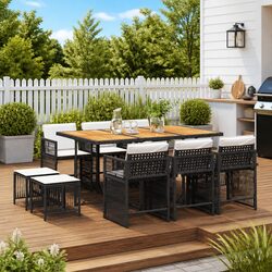 Comfortable 11 Piece Garden Dining Set for Value Seekers